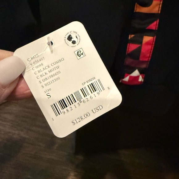 FP Movement by Free People Snow Flow Black Hoodie with Pink Geometric Accents - Picture 5 of 16